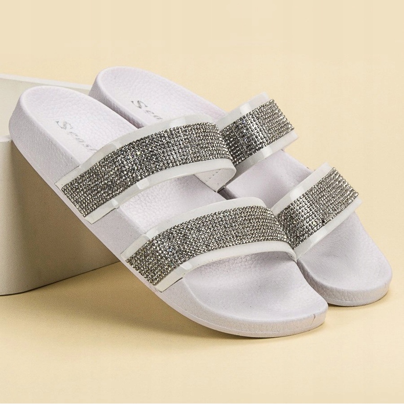 Seastar White Slippers With Crystals multicolored 1