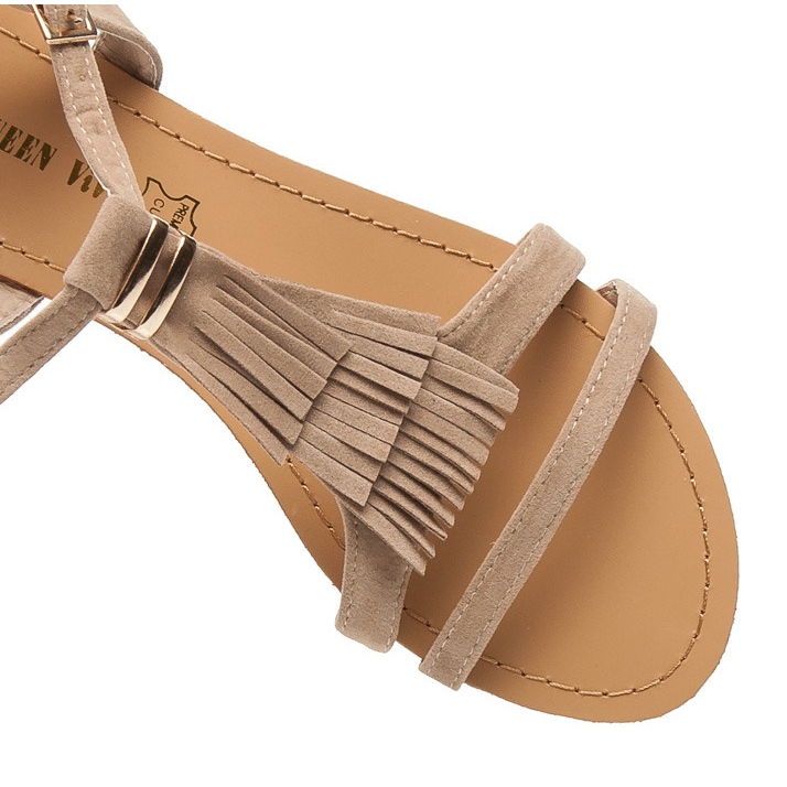 Queen Vivi Sandals With Fringes brown 1
