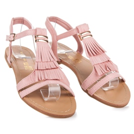 Queen Vivi Sandals With Fringes pink 2