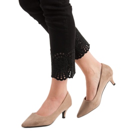Nio Nio Low Beige Heels 1