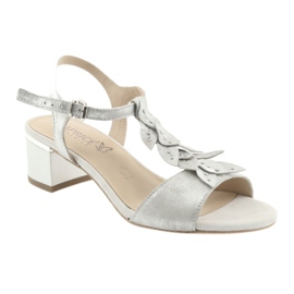 Comfortable Caprice sandals silver 28213 grey 1