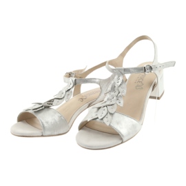 Comfortable Caprice sandals silver 28213 grey 3