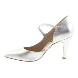 Pumps with a belt Caprice 24402 silver grey 2