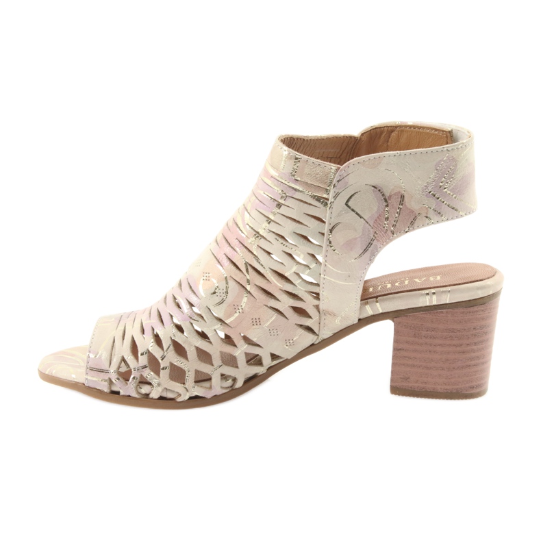 Sandals with Badura 4723 upper brown yellow pink 2