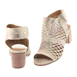 Sandals with Badura 4723 upper brown yellow pink 4