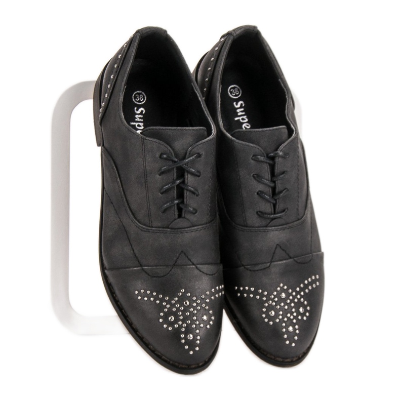 Primavera Brogues With Rhinestones grey 1