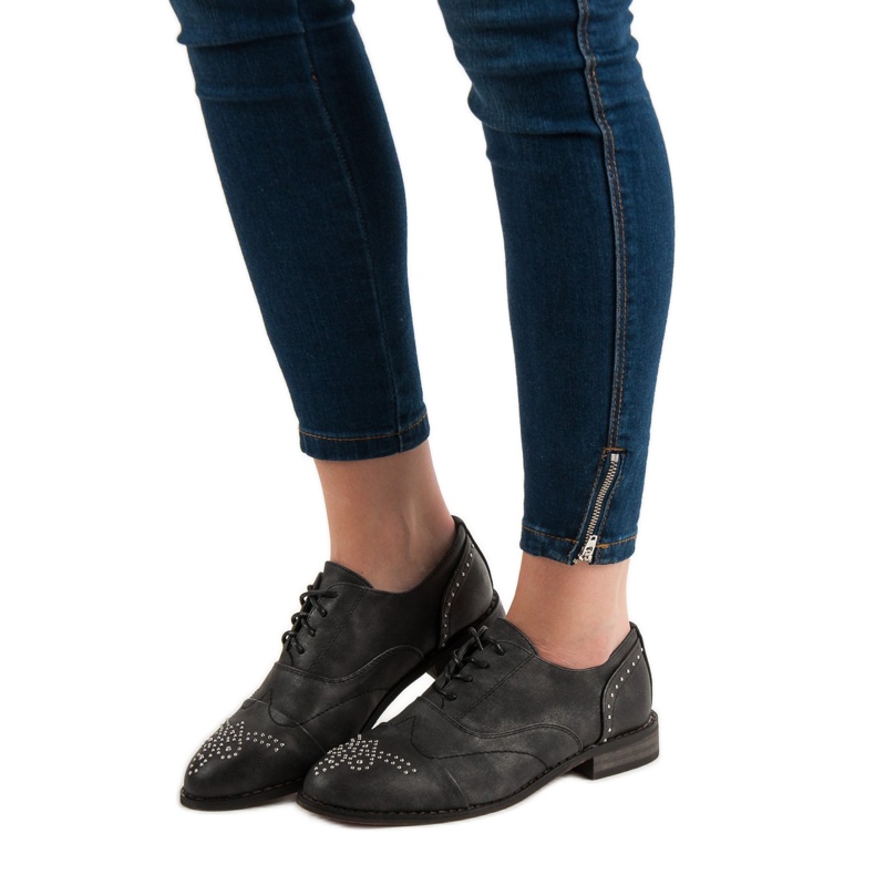 Primavera Brogues With Rhinestones grey 2