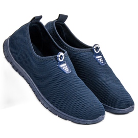 SHELOVET Navy blue slip-on sneakers 1