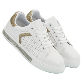 Ideal Shoes Sport Shoes With Cubic Zirconia white 1