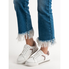 Ideal Shoes Sport Shoes With Cubic Zirconia white 1
