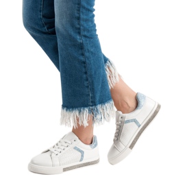 Ideal Shoes Sport Shoes With Cubic Zirconia white 2