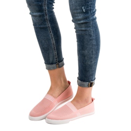 SHELOVET Textile sneakers pink 2