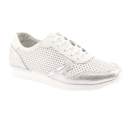 Women's sports shoes Filippo 737 white and silver grey 1