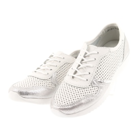 Women's sports shoes Filippo 737 white and silver grey 3