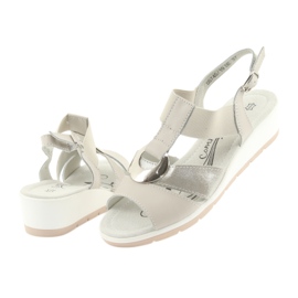 Filippo Comfortable leather wedge sandals brown grey 4