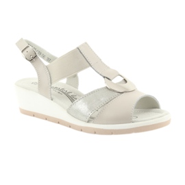 Filippo Comfortable leather wedge sandals brown grey 1