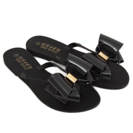 Black KM104 Black Meliski flip-flops 2