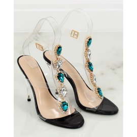 Black sandals on a high heel KSL701 Black 1