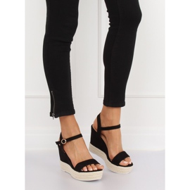 Black sandals on a wedge heel JS-2952 Black 1
