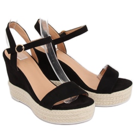 Black sandals on a wedge heel JS-2952 Black 2