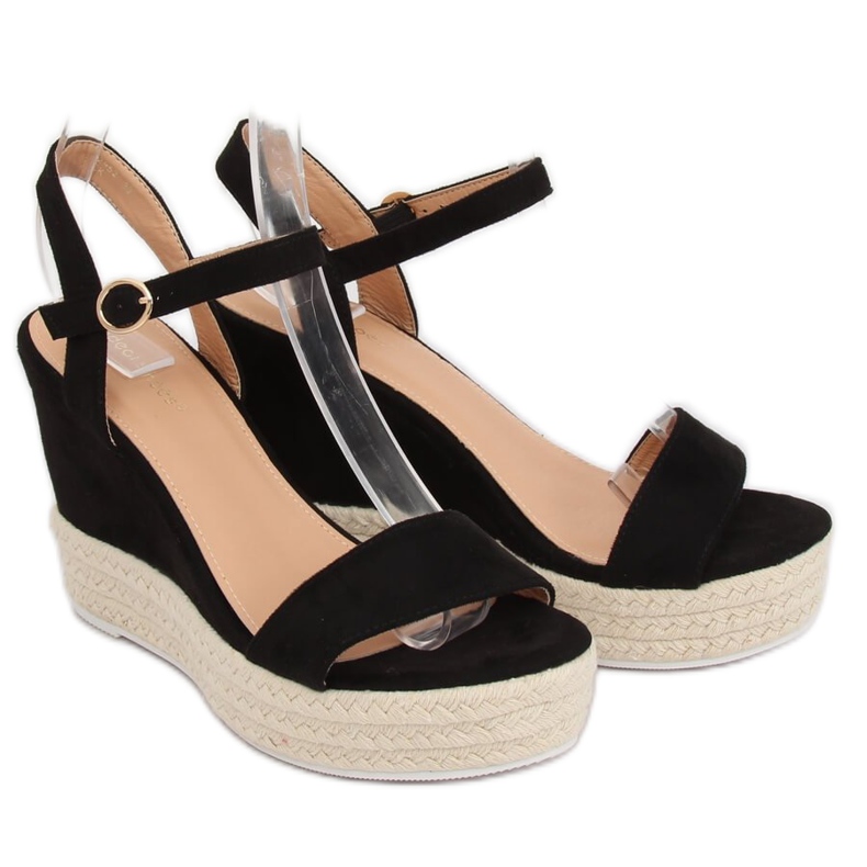 Black sandals on a wedge heel JS-2952 Black 2