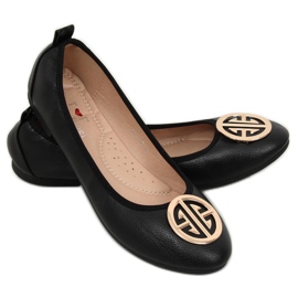 Black VS-660 Black ballerinas for women 1