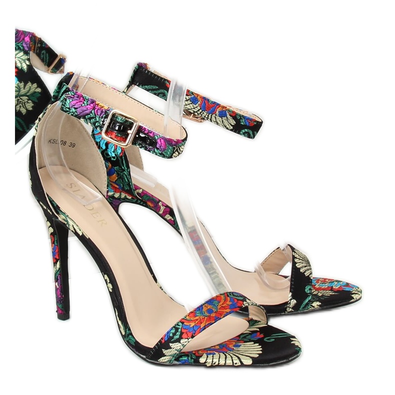 Oriental black sandals KSL708 Black multicolored 2