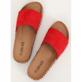 Red LS-117 Red high-soled slippers 2