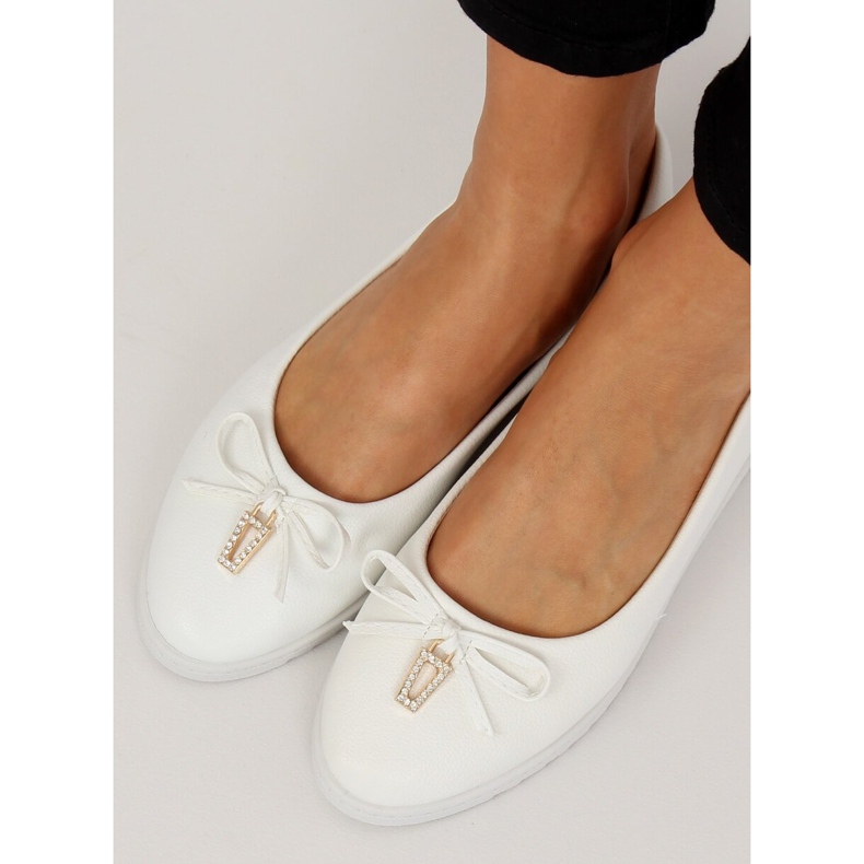 White women's ballerinas YSD-04 White 2