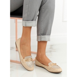 Women's beige loafers VS-662 Khaki 2