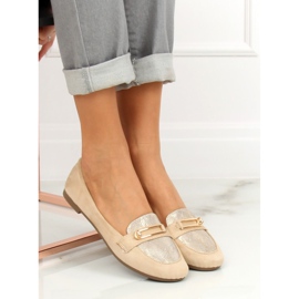 Women's beige loafers VS-662 Khaki 1