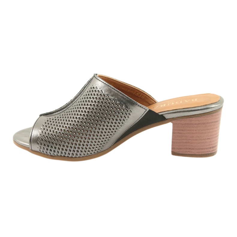 Badura Women's openwork leather caps 5311 silver grey 2