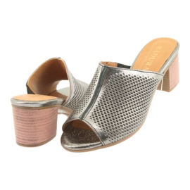 Badura Women's openwork leather caps 5311 silver grey 4 Badura Women's openwork leather caps 5311 silver grey 4