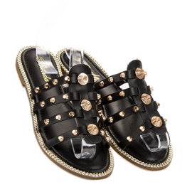 Renda Slippers With Rhinestones black 2