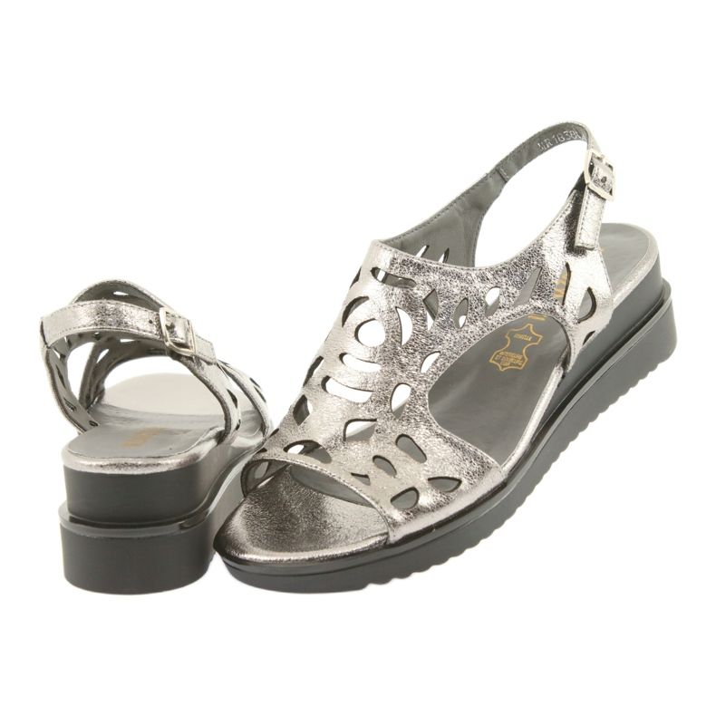 M.Daszyński Metallic gray metallic Daszyński 1838 sandals grey 4