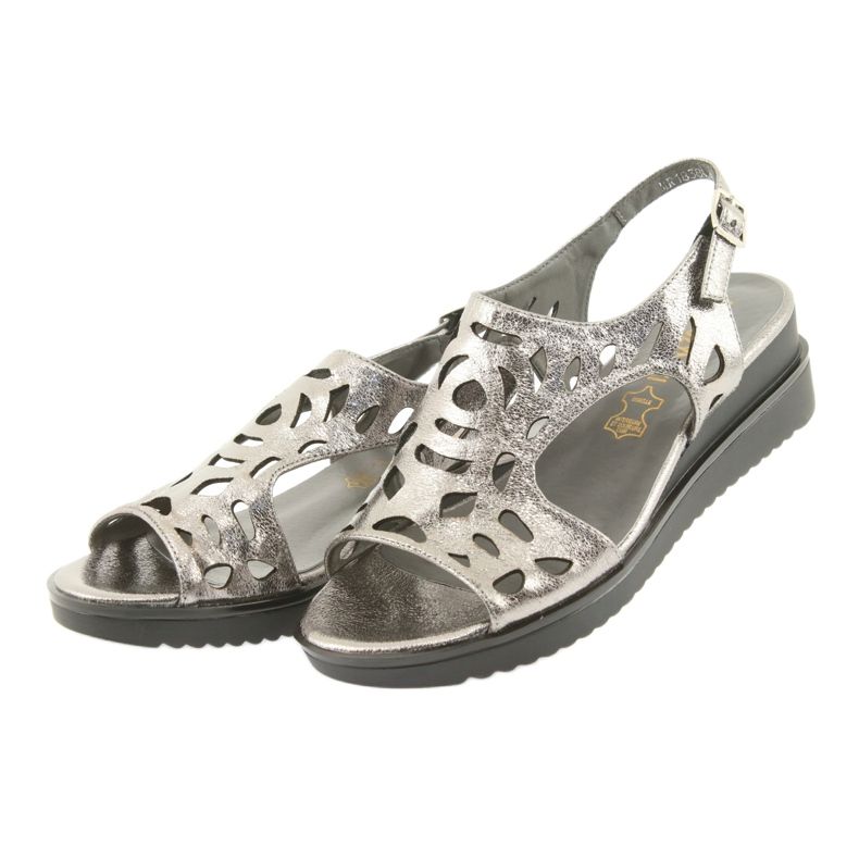 M.Daszyński Metallic gray metallic Daszyński 1838 sandals grey 3