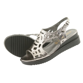 M.Daszyński Metallic gray metallic Daszyński 1838 sandals grey 5