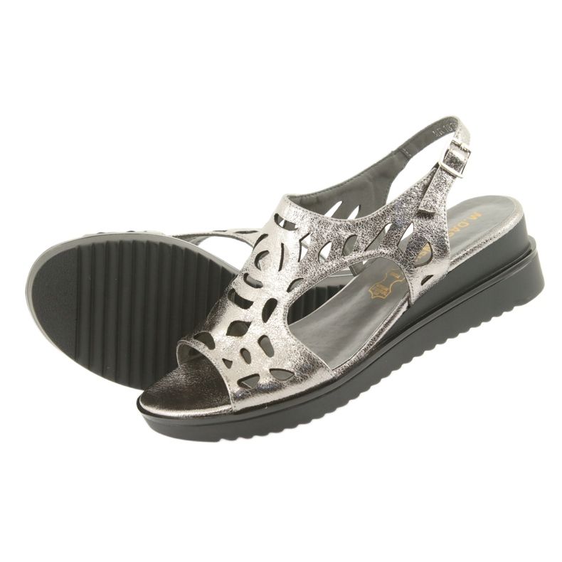 M.Daszyński Metallic gray metallic Daszyński 1838 sandals grey 5