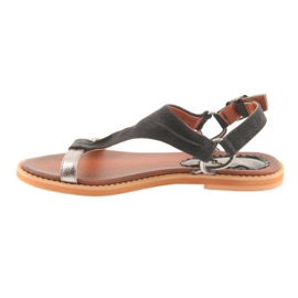 M.Daszyński Sandals flat heel Daszyński silver-black grey 2