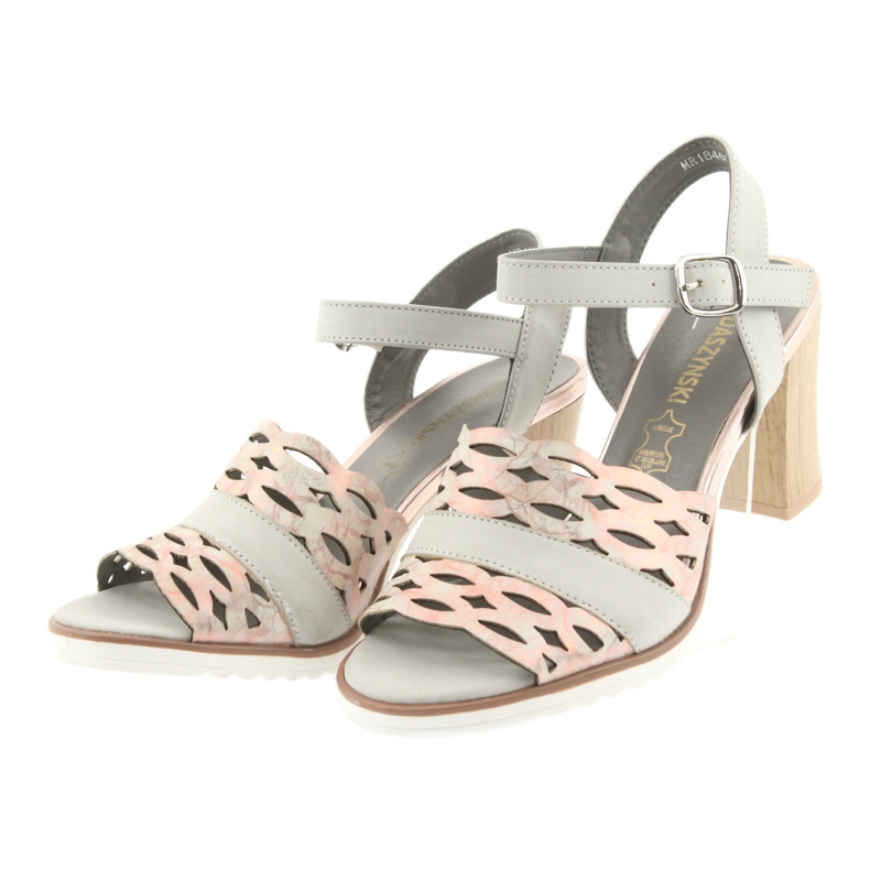 M.Daszyński Daszyński Openwork sandals on the 1846 gray/pink post grey 3