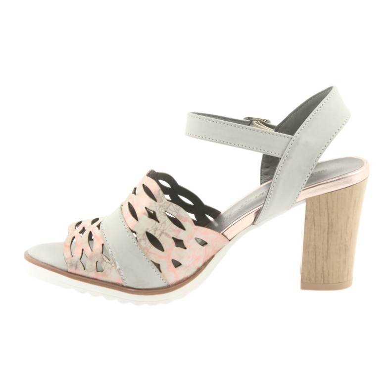 M.Daszyński Daszyński Openwork sandals on the 1846 gray/pink post grey 2