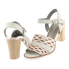 M.Daszyński Daszyński Openwork sandals on the 1846 gray/pink post grey 4