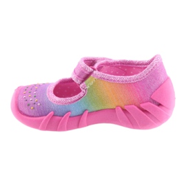 Befado rainbow children's slippers 109P183 pink with zircons 2