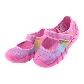 Befado rainbow children's slippers 109P183 pink with zircons 3