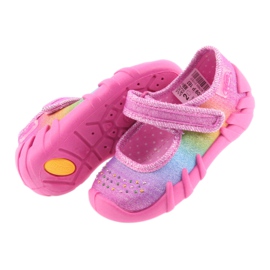 Befado rainbow children's slippers 109P183 pink with zircons 4