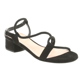 Edeo Women's leather sandals 3386 black 1