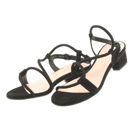 Edeo Women's leather sandals 3386 black 3