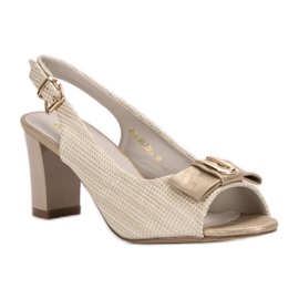 SHELOVET Elegant Sandals With A Bow yellow 2