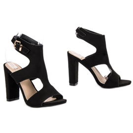 Ideal Shoes Sexy high-heeled sandals black 2
