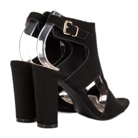Ideal Shoes Sexy high-heeled sandals black 1